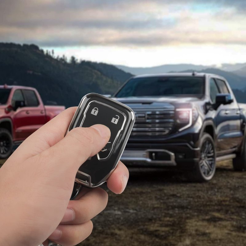 Gmc Yukon Key Fob Cover Case With Blingchain Soft Tpu 6 Buttons Key For Sierra Acadia Chevy Silverado Accessories