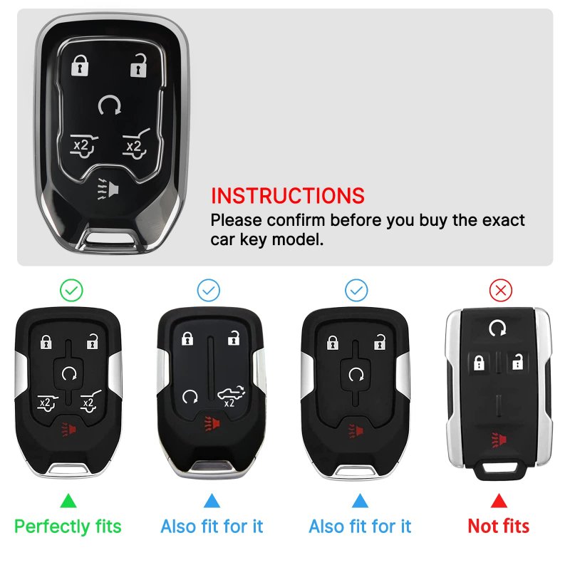Gmc Yukon Key Fob Cover Case With Blingchain Soft Tpu 6 Buttons Key For Sierra Acadia Chevy Silverado Accessories
