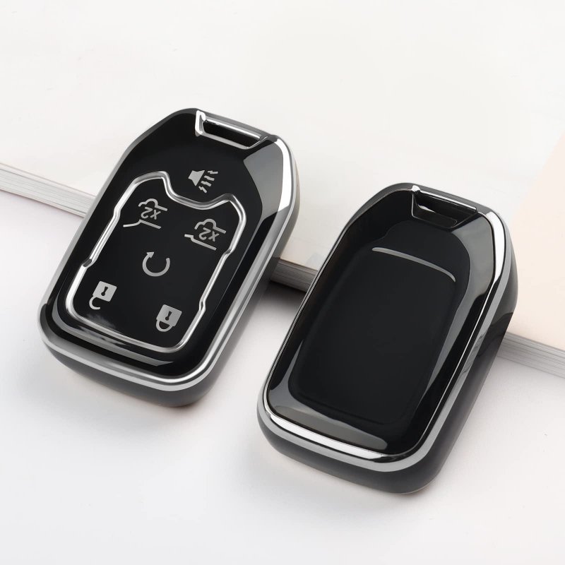Gmc Yukon Key Fob Cover Case With Blingchain Soft Tpu 6 Buttons Key For Sierra Acadia Chevy Silverado Accessories