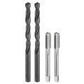 Tap And Drill Bit Set 2pcs 5 16-36 Uns Straight Flute Thread Screw Taps 7 3mm Twist Bits Uncoated Black Oxide Hss-6542 Tapping 
