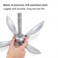 3 3lbs Foldable Grapnel Anchor 316 Stainless Steel Boat Suitable For Use In Ponds Rivers Lakes Or Oceans