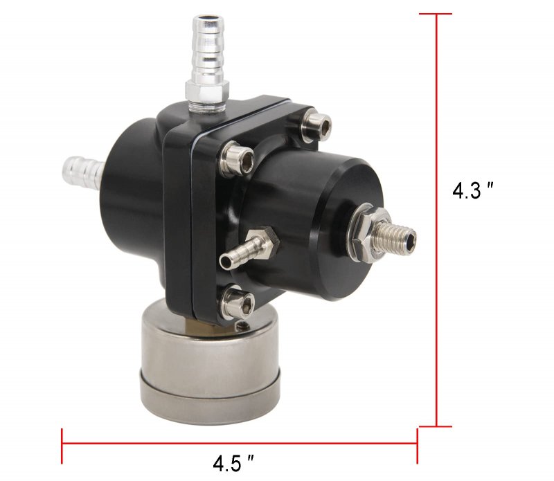 0-140 Psi Adjustable Universal Fuel Pressure Regulator Aluminum Gas Oil Injection Kit With Gauge An6-6an Line Hoses Install
