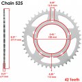 Caltric Rear Wheel Chain Sprocket Compatible With Honda Cbr650r 2018 2019 2020-2022 42 Teeth