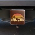 Camel In The Desert Sunset With Palm Trees Tow Trailer Hitch Cover Plug Insert