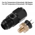 Auto Engine Temperature Cooling Fan Switch Fitting Adapter 10an 200 Degrees On 185 Off Aluminum Alloy Universal Radiator Sensor