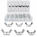 Abn Wing Nut Assortment Set 150pc Standard Sae Steel Wall Anchors Nuts For 3 16in 1 4in And 5 Bolts
