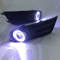Auptech Led Angel Eyes Drl H11 55w Bulbs Fog Lights 4300k Yellow Color For 2011 2012 Nissan Tiida