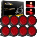 Partsam 8pcs 4 Round Red Led Trailer Tail Light 10pcs 2 Inch Beehive Cone Side Marker Lights 