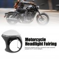 Motorcycle Windscreen Windshield Headlight Fairing 7 Inch Universal Rounds Motorbike Headlight Cover Bright Black And