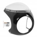 Motorcycle Windscreen Windshield Headlight Fairing 7 Inch Universal Rounds Motorbike Headlight Cover Bright Black And