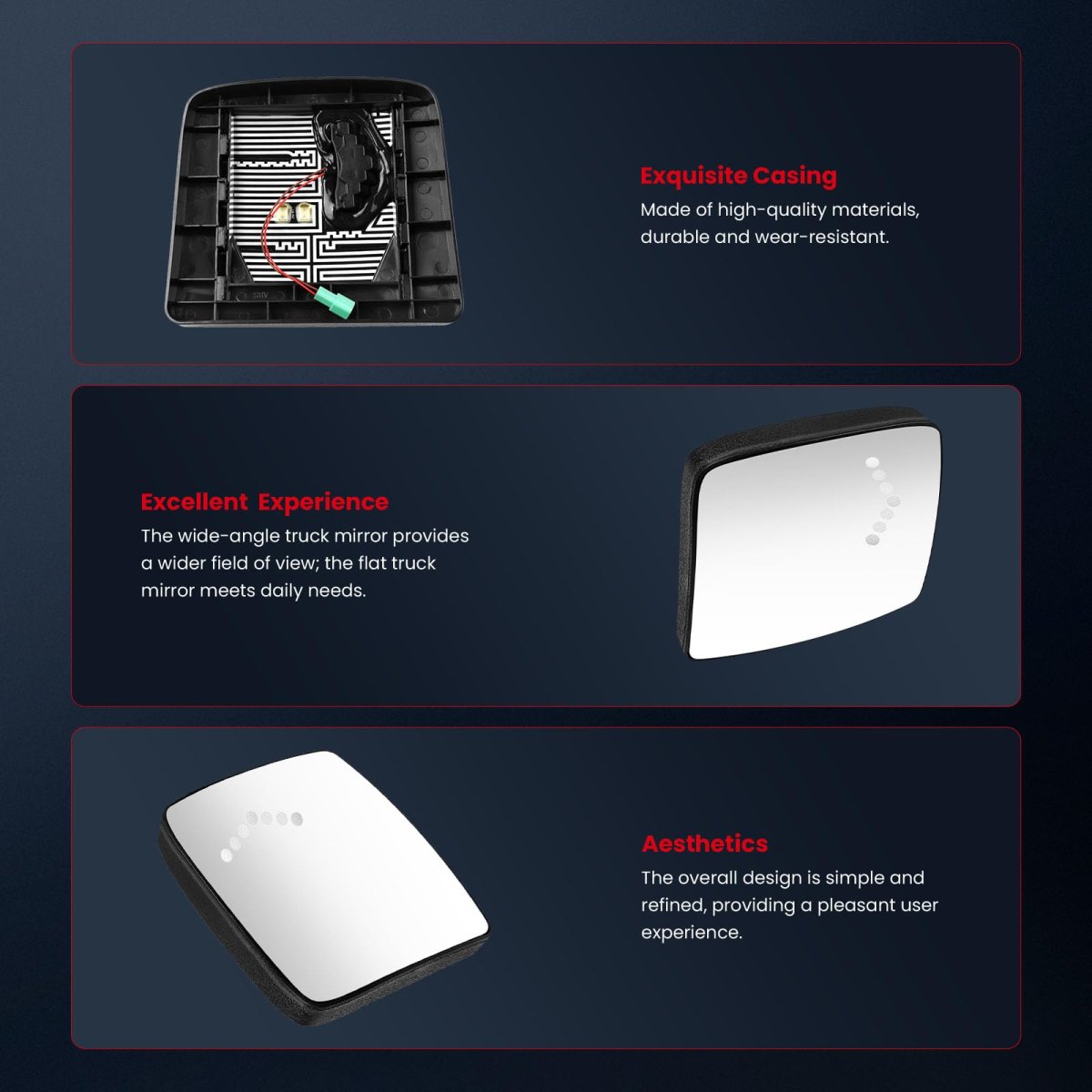 Heated Led Turn Signal Truck Hood Mirror Right Side For Volvo Vnl 670 780 2008 2019 And Vnm 630 300 2013 Wide Angle Glass