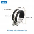 Uxcell 4pcs T-bolt Hose Clamp Working Range 48-51mm Rubber Cushioned Intake Intercooler Clamps Adjustable Tube For Tubes Pipes