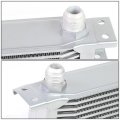 Universal Silver Aluminum 10-row Engine Oil Cooler Filter Relocation Kit