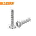 Uxcell 5 16-18x4 Pan Head Machine Screws 304 Stainless Steel 18-8 Screw Phillips Drive Fully Threaded Bright Finish Pack Of