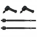 Trq Front Inner Outer Tie Rod Rack End Driver Passenger Kit Set 4pc For 2008-2009 Chevy Equinox Pontiac Torrent 3 4l 