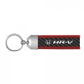 Ipick Image Made For Honda Hr-v Real Carbon Fiber Strap With Red Leather Stitching Edge Key Chain