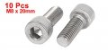 Uxcell M8 X 20mm Threaded Stainless Steel Hex Socket Head Cap Screws 10 Pcs