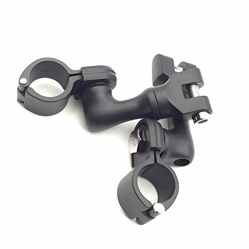 Black Short Angled Adjustable Highway Peg Mounting Kit For Bike With 1 Inch 25mm Front Engine Guard Frame Tube V-star Roadstar