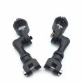 Black Short Angled Adjustable Highway Peg Mounting Kit For Bike With 1 Inch 25mm Front Engine Guard Frame Tube V-star Roadstar