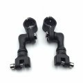 Black Short Angled Adjustable Highway Peg Mounting Kit For Bike With 1 Inch 25mm Front Engine Guard Frame Tube V-star Roadstar