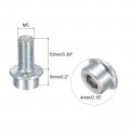 Uxcell M5x10mm Flanged Socket Head Cap Screws 10pcs 8 Grade Carbon Steel Hex Serrated Flange Bolts Machine