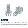 Uxcell M5x10mm Flanged Socket Head Cap Screws 10pcs 8 Grade Carbon Steel Hex Serrated Flange Bolts Machine