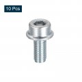 Uxcell M5x10mm Flanged Socket Head Cap Screws 10pcs 8 Grade Carbon Steel Hex Serrated Flange Bolts Machine