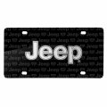 Ipick Image For Jeep 3d Logo On Pattern Black Solid Aluminum Metal License Plate