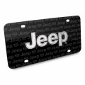 Ipick Image For Jeep 3d Logo On Pattern Black Solid Aluminum Metal License Plate