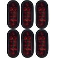6 New Long Haul Trailer Truck Led Sealed Red Oval Stop Turn Tail Lights 