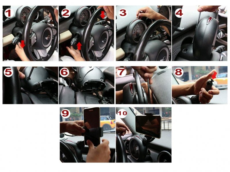 Smart Phone Folding Bracket Holder For Mini Cooper R55 R56 R57 R58 R59 Mk2 Adjustable Plastic Car Cell Mount Black