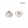 Uxcell Knurled Thumb Nuts 10pcs M3x0 5mm Iron Round Knobs Fasteners For 3d Printer Parts Silver Tone