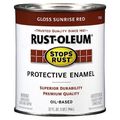 Rust-oleum Stops Rust Brush On Paint Quart Gloss Sunrise Red 1 Quarts Pack Of 