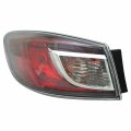 Left Tail Light Assembly For 2010 2013 Mazda Mazda3 Halogen Red Polycarbonate Lens Waterproof Part Number 11-6340-00-9 