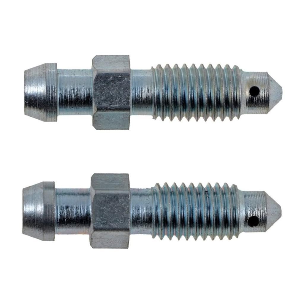 Brake Bleeder Screws For Ford Escort 1993 1994 1995 1996 Steel Silver Hex Head 7mm Bolt Thread Size Front Position 2 Piece Set