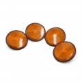 Uxcell 4pcs 6mm Thread Dia Round Type Reflective Film For Motorcycle Scooter Amber 