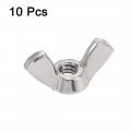 Uxcell 10-24 Wing Nuts 304 Stainless Steel Shutters Butterfly Nut Hand Twist Tighten Fasteners Parts 10pcs