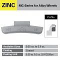 Ckauto Mc-series Zinc Clip On Wheel Weights 1 5oz Coated 25 Pcs Box