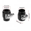 X Autohaux 4pcs An4 Hex Black Car Hose Finisher Flexible Rubber Pipe Clamp With Screw Band Adapter Fitting For Oil Fuel Water