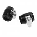 X Autohaux 4pcs An4 Hex Black Car Hose Finisher Flexible Rubber Pipe Clamp With Screw Band Adapter Fitting For Oil Fuel Water