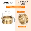 6 Pcs Brass Reducer Hex Bushing G1 Male X G3 4 Female Threaded Reducing Pipe Adapter Fitting With Ptfe Tape For Plumbing Fuel