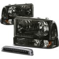 Compatible With Ford Super Duty 1st Gen Pair Of Smoke Lens Amber Corner Headlight Black Led 3rd Brake Light