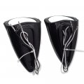 Httmt Mt252-013-bk Black Led Side Mounted Rear View Mirrors Compatible With Suzuk Kawasak Yamah Bike