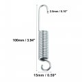 X Autohaux 2 Pcs Universal 100mm Length Motorcycle Brake Pedal Return Spring Side Kickstand Silver Tone Metal