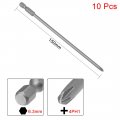 Uxcell 10pcs 150mm 1 4 Hex Shank 4mm Ph1 Magnetic Phillips Head Screwdriver Bits S2 High Alloy Steel