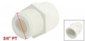 Uxcell 3 4 Pt Male Thread 0 984 Slip Pvc Pipe Straight Connector Coupler White