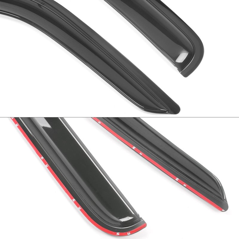 Tape On External Window Visor For 2002-2007 Jeep Liberty Slim Style Acrylic Smoke Tinted Semi-transparent Sun Rain Shade Guard