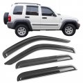 Tape On External Window Visor For 2002-2007 Jeep Liberty Slim Style Acrylic Smoke Tinted Semi-transparent Sun Rain Shade Guard