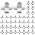 40 Pack Pvc Pipe Fitting Way 3 4 Tee Elbow Connector Furniture Grade For Building And Structures White 