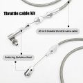 Universal Braided Throttle Cable Kit 36 In Stainless Steel Gas For Most Automotive Pedals And Assemblies
